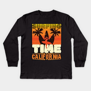 Surfing Time California Kids Long Sleeve T-Shirt